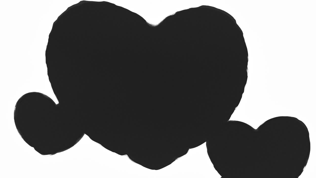 Dark energy heart shapes on a white background