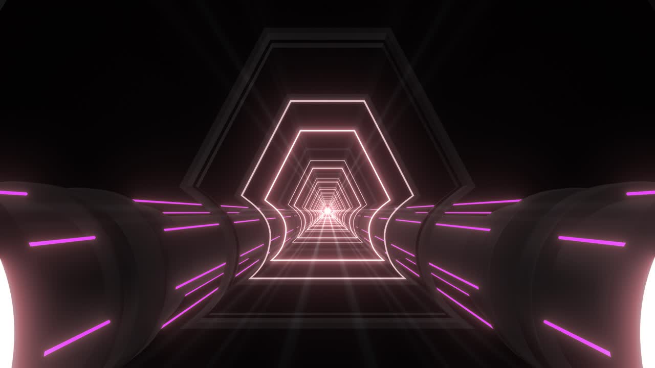 el túnel futurista de neón rosa