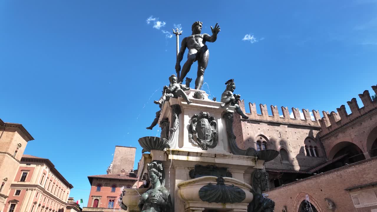 The Fountain of Neptune in Bologna, Italy