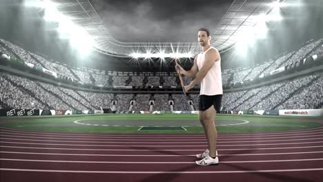 male athlete about to throw a javelin