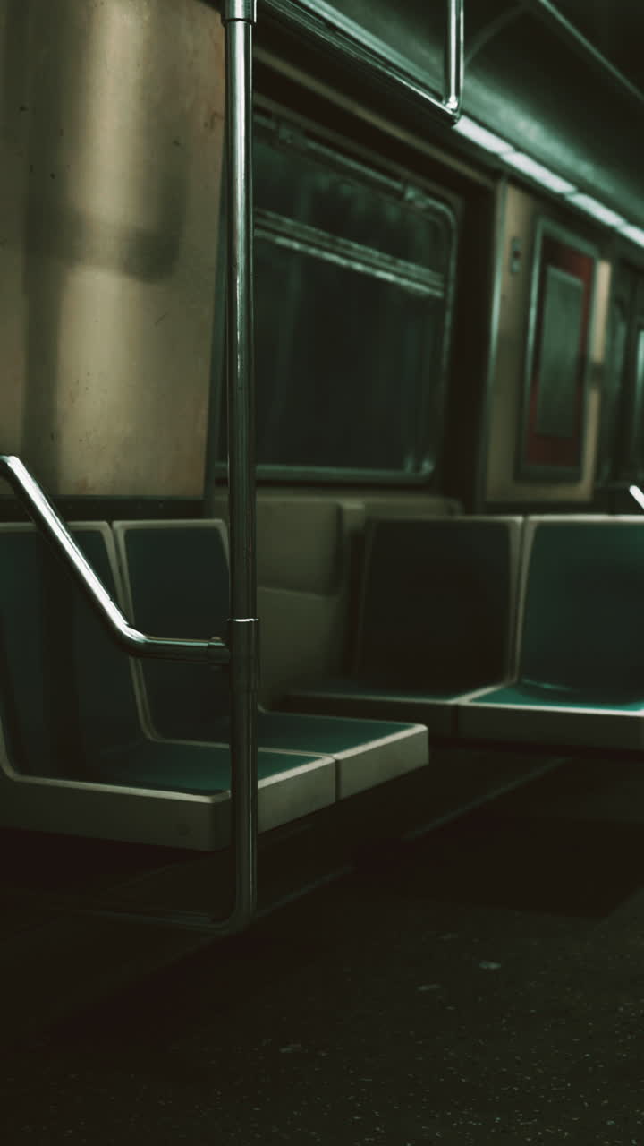 Interno vuoto della carrozza della metropolitana