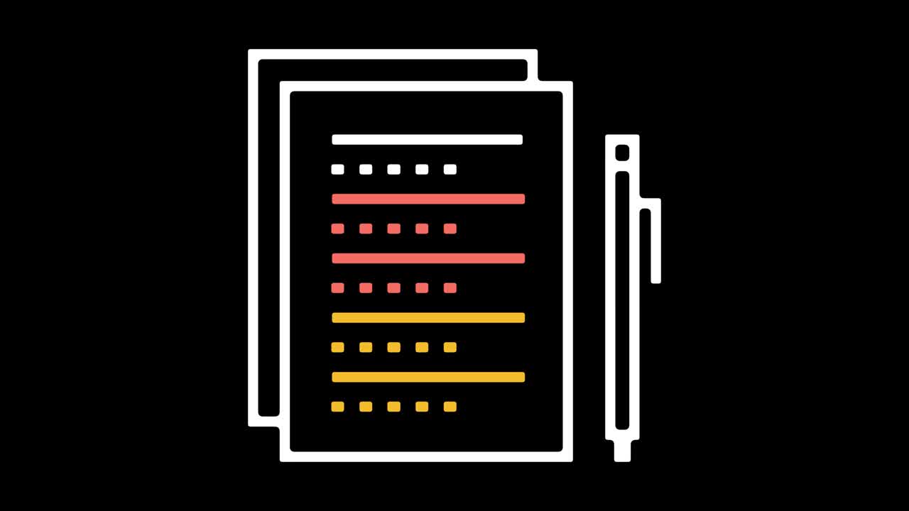 Online Surveys Line Icon Animation with Alpha