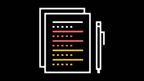 encuestas en línea animación de icono de línea con alfa