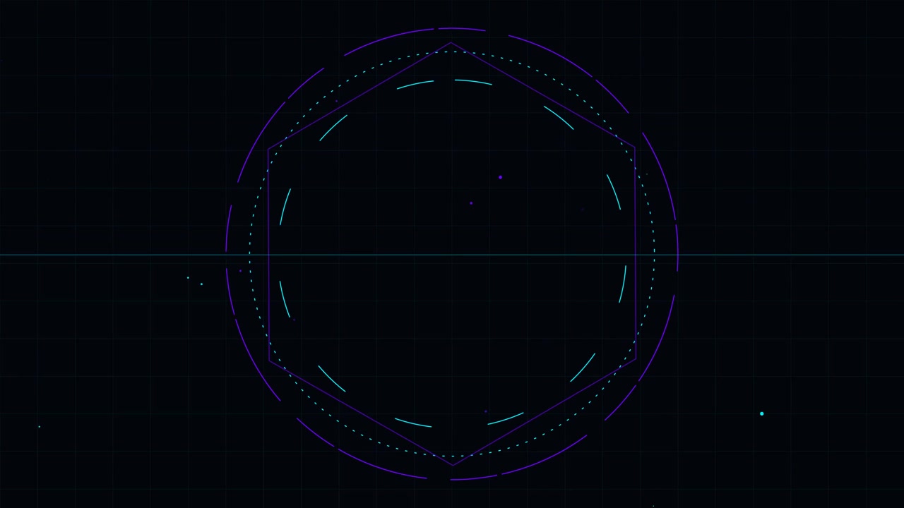 Abstract Digital Hexagon HUD Interface Animation
