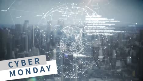 Signo-De-Cyber-Monday-Contra-Líneas-De-Conexión-Globo-Y-Pantalla-Digital-4k