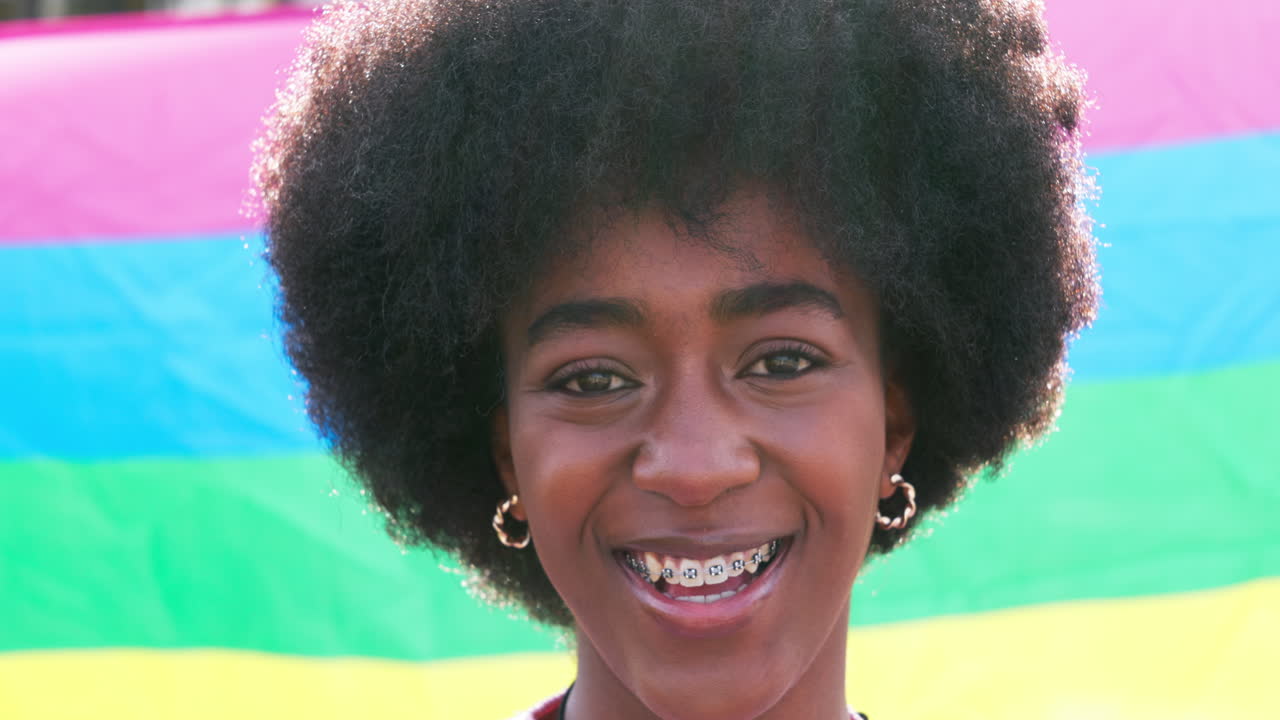 Lesbian African woman, pride flag