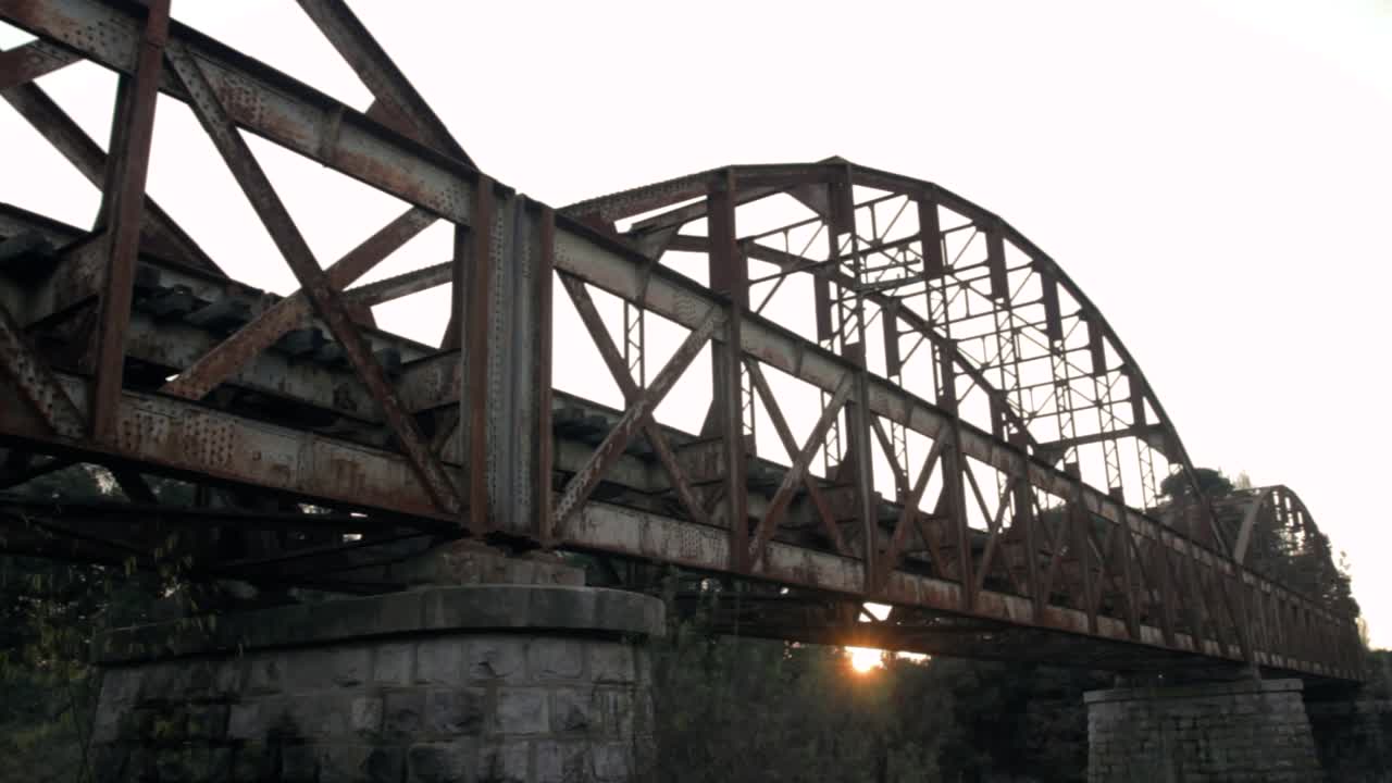 Old Metal Bridge at Sunset