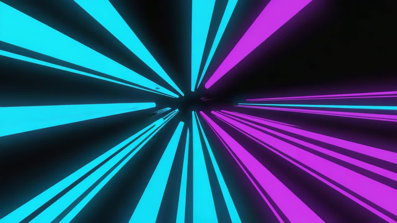 Abstract Neon Lines Tunnel