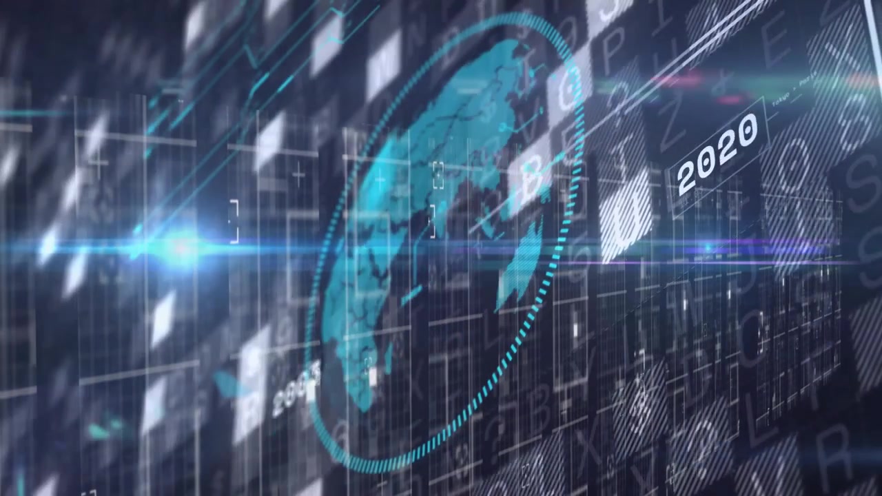 On load 3D globe rotating while timeline markers advancing and data drifting to show data trends