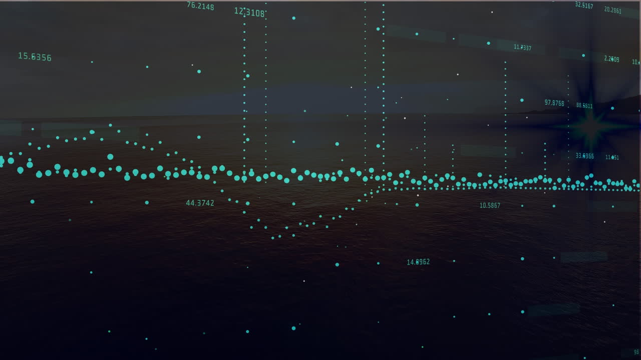 Animation of data processing over sea