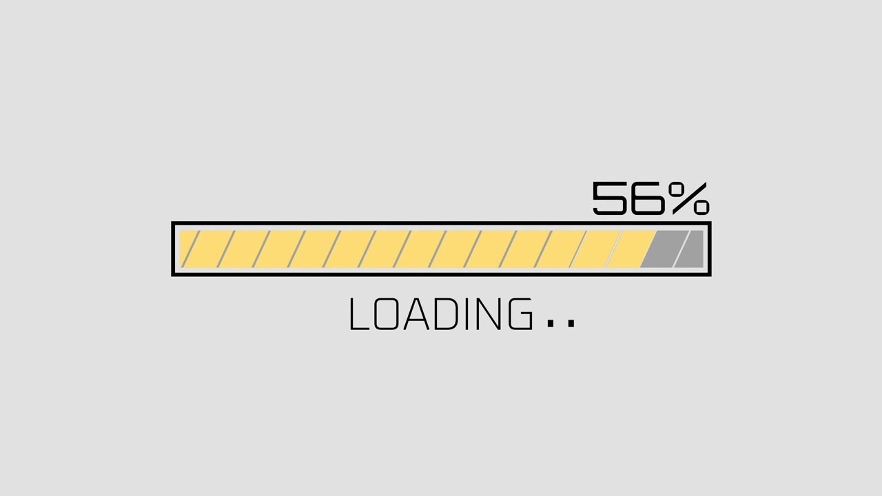 Animated Loading Progress Bar Filling Up to 100 Percent