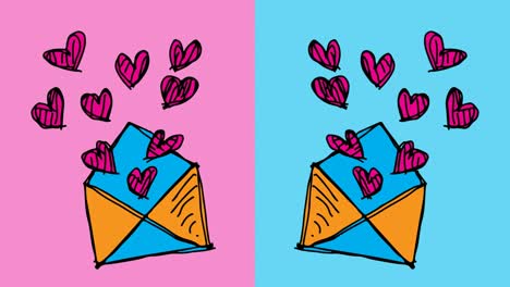 kids drawing pop art seamless background with theme of love message