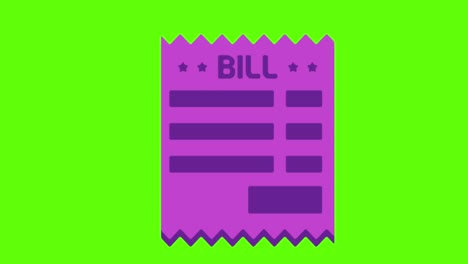 animación de un billete en una pantalla verde