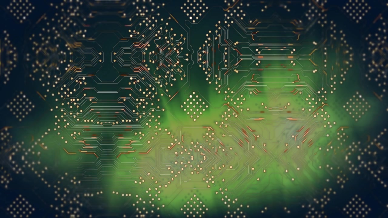 Animación de formas sobre puntos de luz.