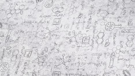 animation of black structural formulae of chemical compounds on white