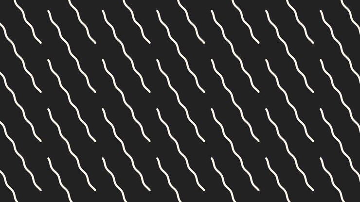 A modern black and white design featuring wavy, non-straight horizontal lines. The pattern is simplistic and stylish, creating a visually appealing abstract composition