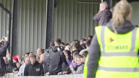 scottish championship football league game, somerset park, cheering fans