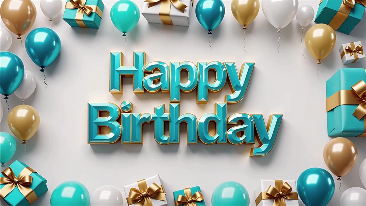 Sfondo di compleanno con palloncini e regali