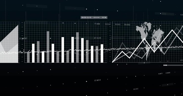 Digital Financial Data Visualization with Charts and World Map