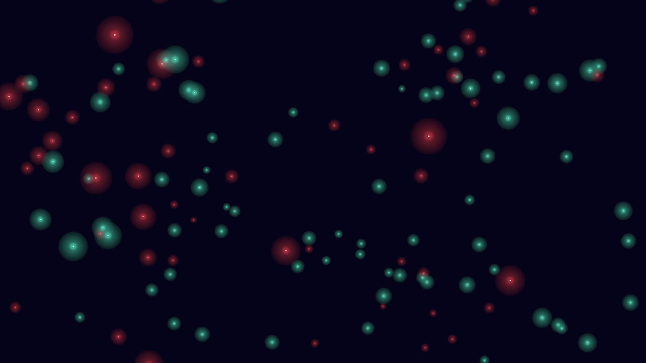 Vibrant floating dots on black a captivating array of red and green in circular formation