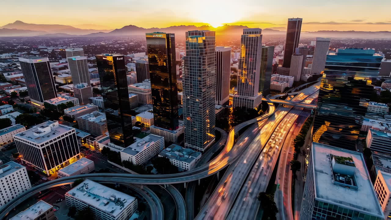 Los Angeles Cityscape at Sunrise/Sunset