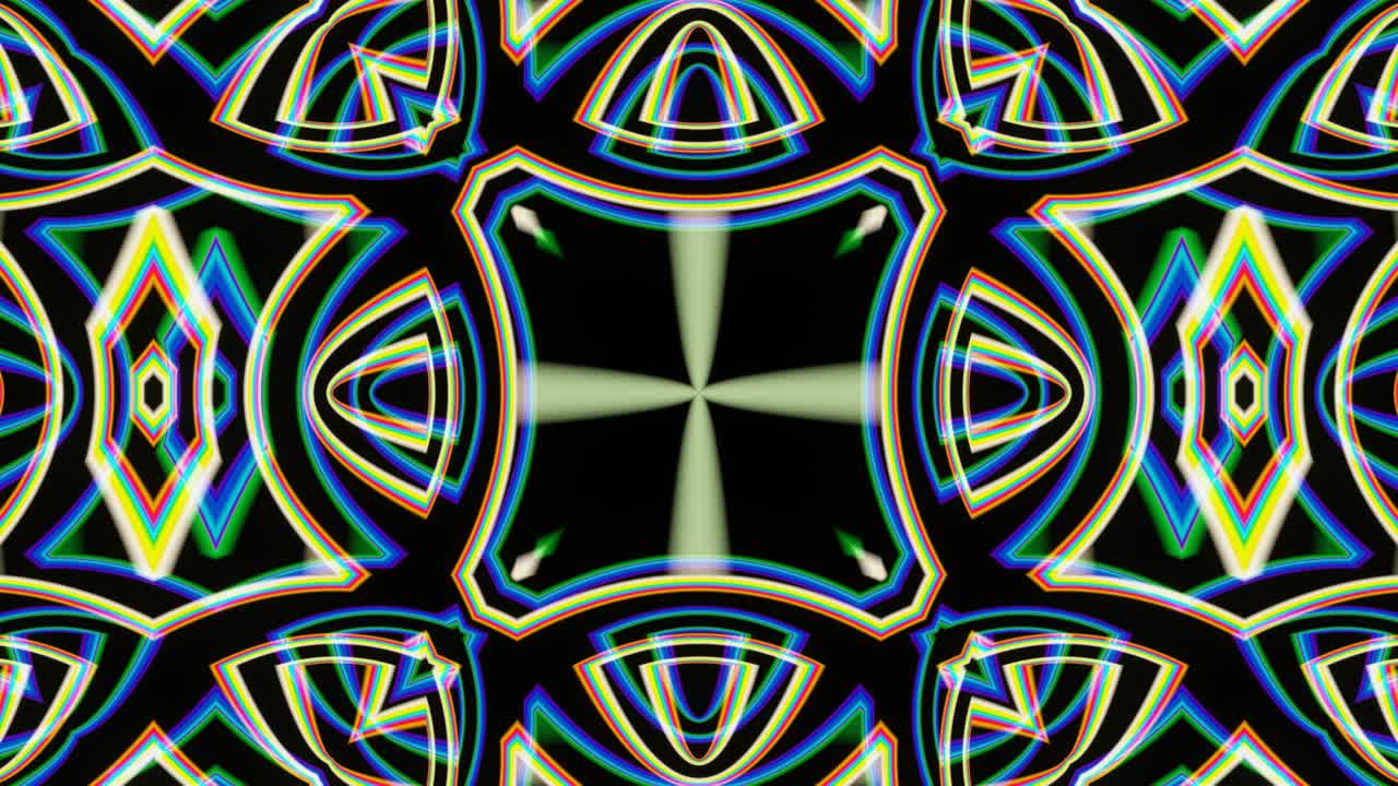 el ciclo de flujo de vj caleidoscopio multicolor brillante