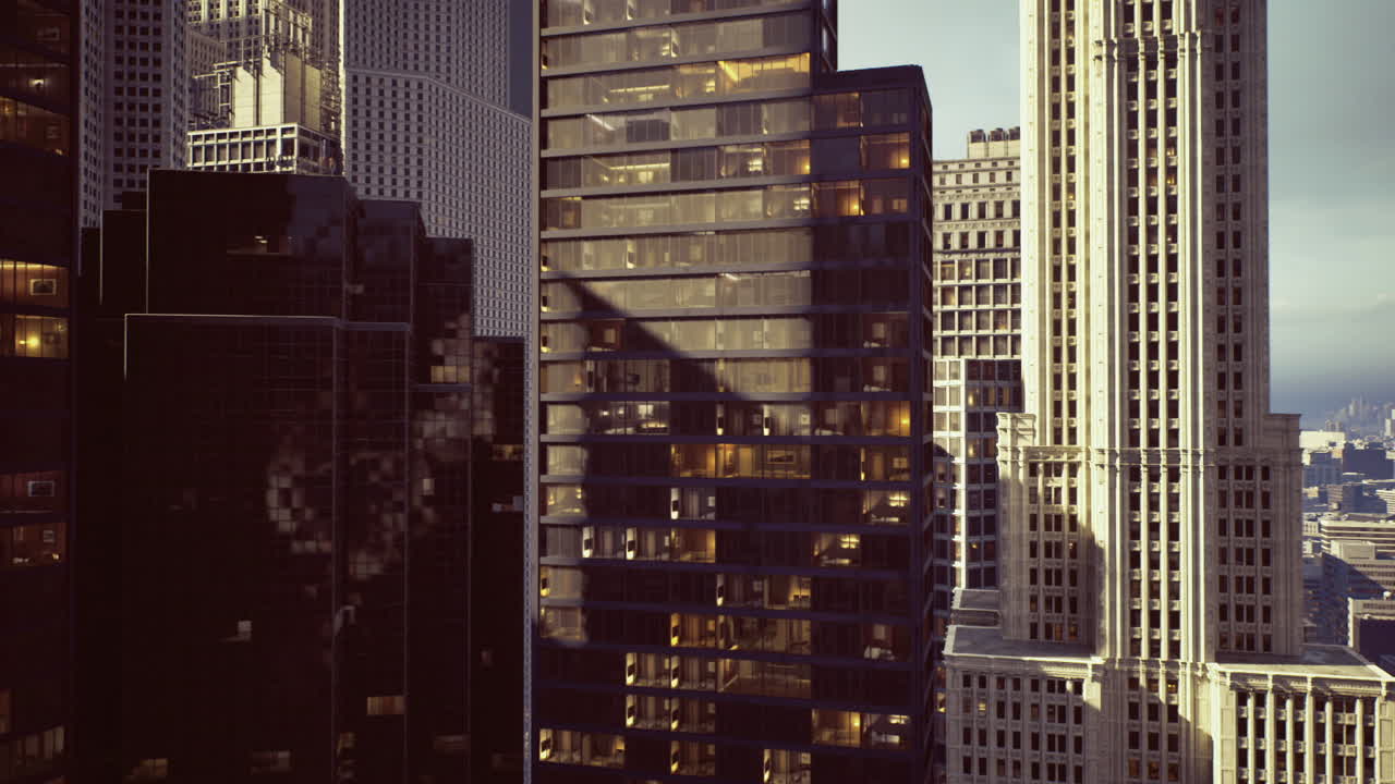 Architettura attuale di grattacieli che enfatizza la precisione geometrica e le narrazioni urbane