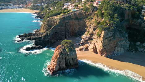 Playas-De-España,-Vistas-Aéreas,-Playa,-Nudista,-Naturista