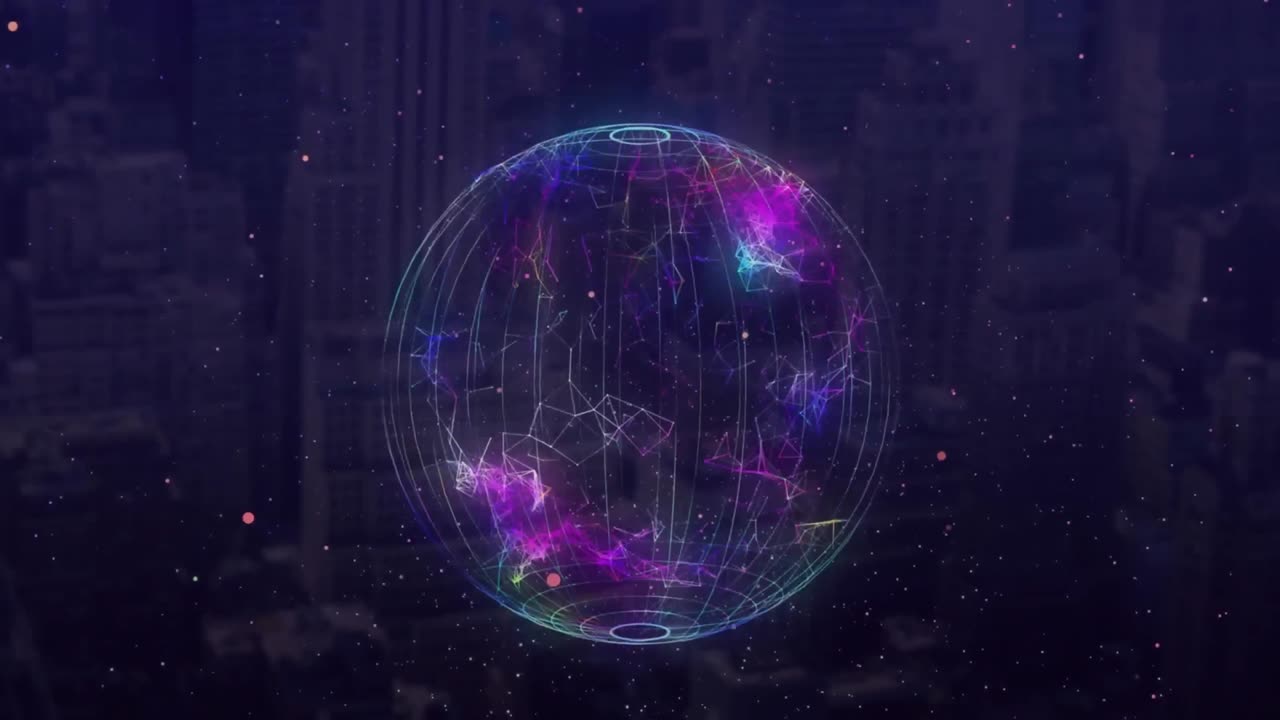 animación del globo con conexiones y procesamiento de datos