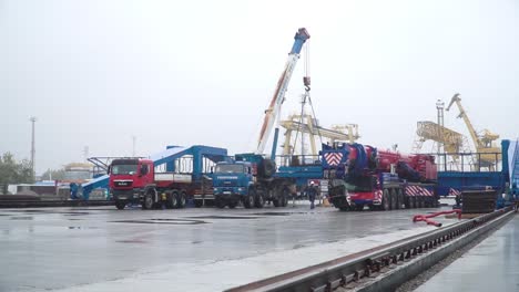 large crane operations at a port or industrial site