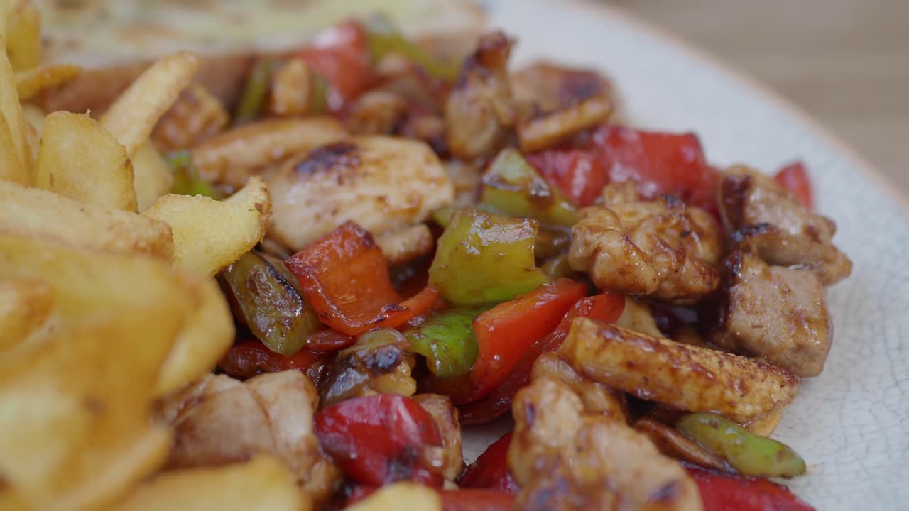 Chicken and Vegetable Plate with Fries