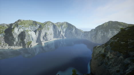 Aerial-summer-sky-panorama-view-of-norway-mountains