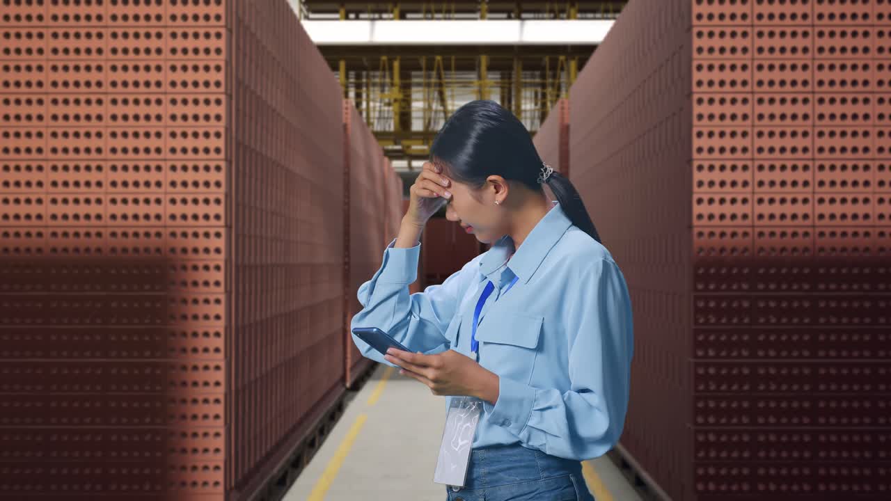 Stressed Worker in Industrial Setting