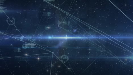 animation of star, constellations and connections on black background