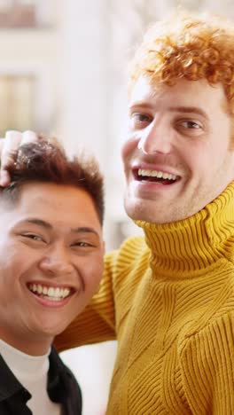 close-up portraits of two smiling friends