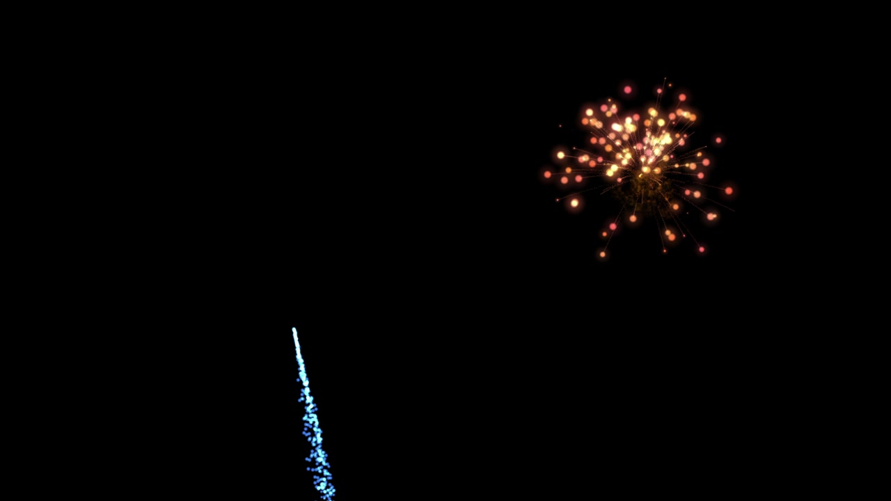 Esplosione di fuochi d'artificio. Esplosioni di luci intense su sfondo nero. Esplosione di fuochi d'artificio 4K. Festività, Natale.