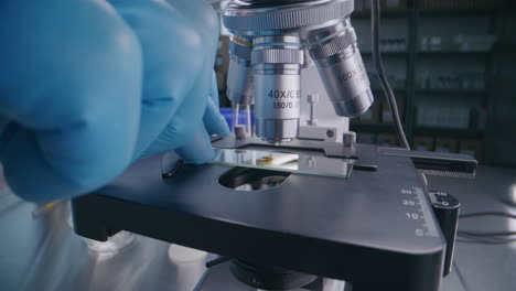 microscope analysis in a laboratory setting