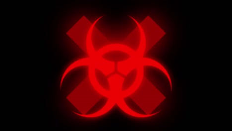 red virus symbol on cross with interferences