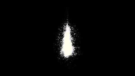 abstract white flickering light source in a form of a drop on black background, seamless loop. animation. shining energy bunch flowing in the dark, monochrome