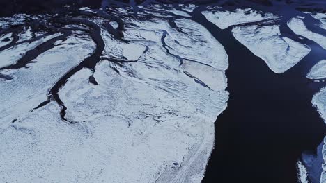 frozen river estuary near sea