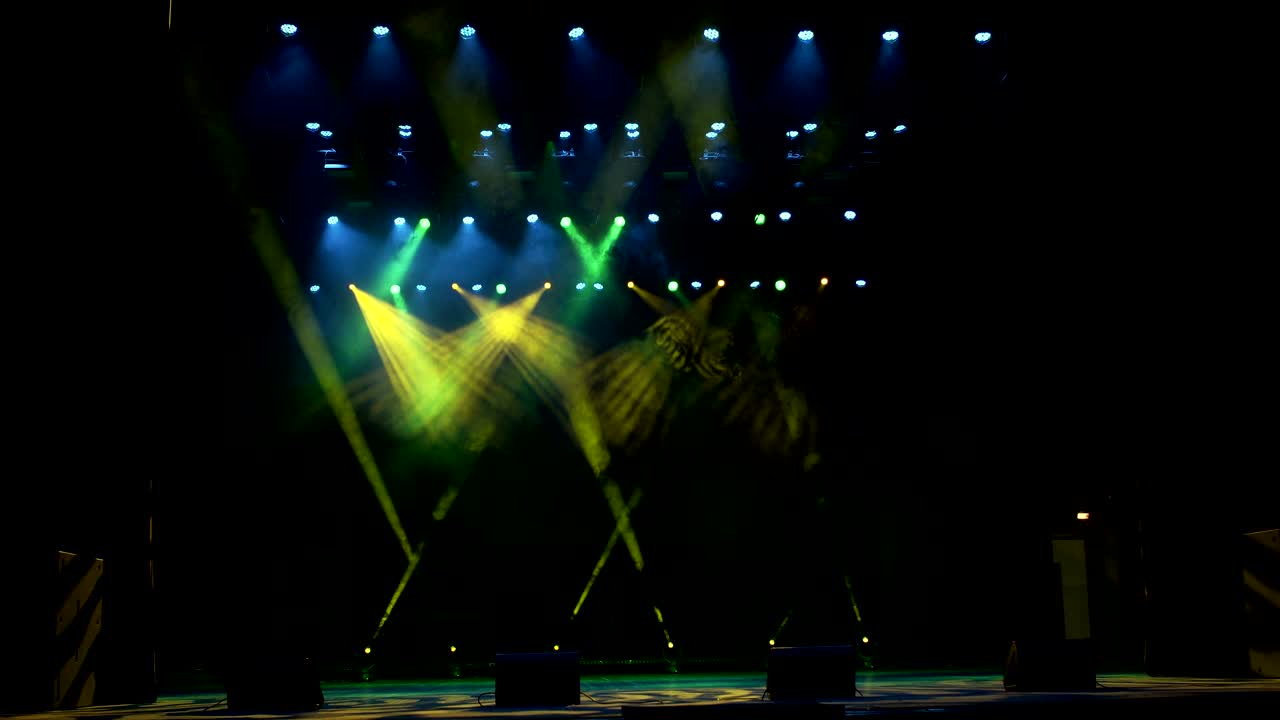 Blurred lights a rock concert. Stage lights.