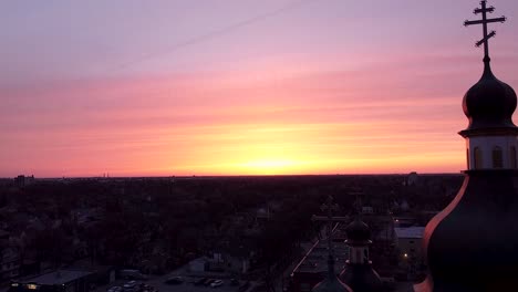 church beautiful sunset moving forwards