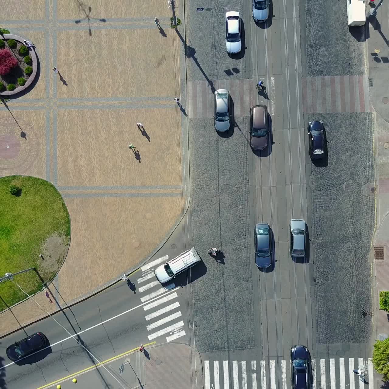 Cityscape of Vinnysia City in Ukraine, Europe. Aerial shot of the central street of Vinnysia city in Ukraine, Europe