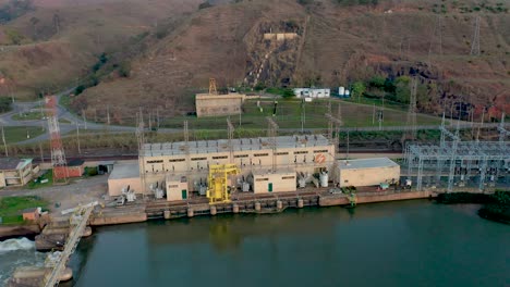 aerial view of a hydroelectric power plant and dam