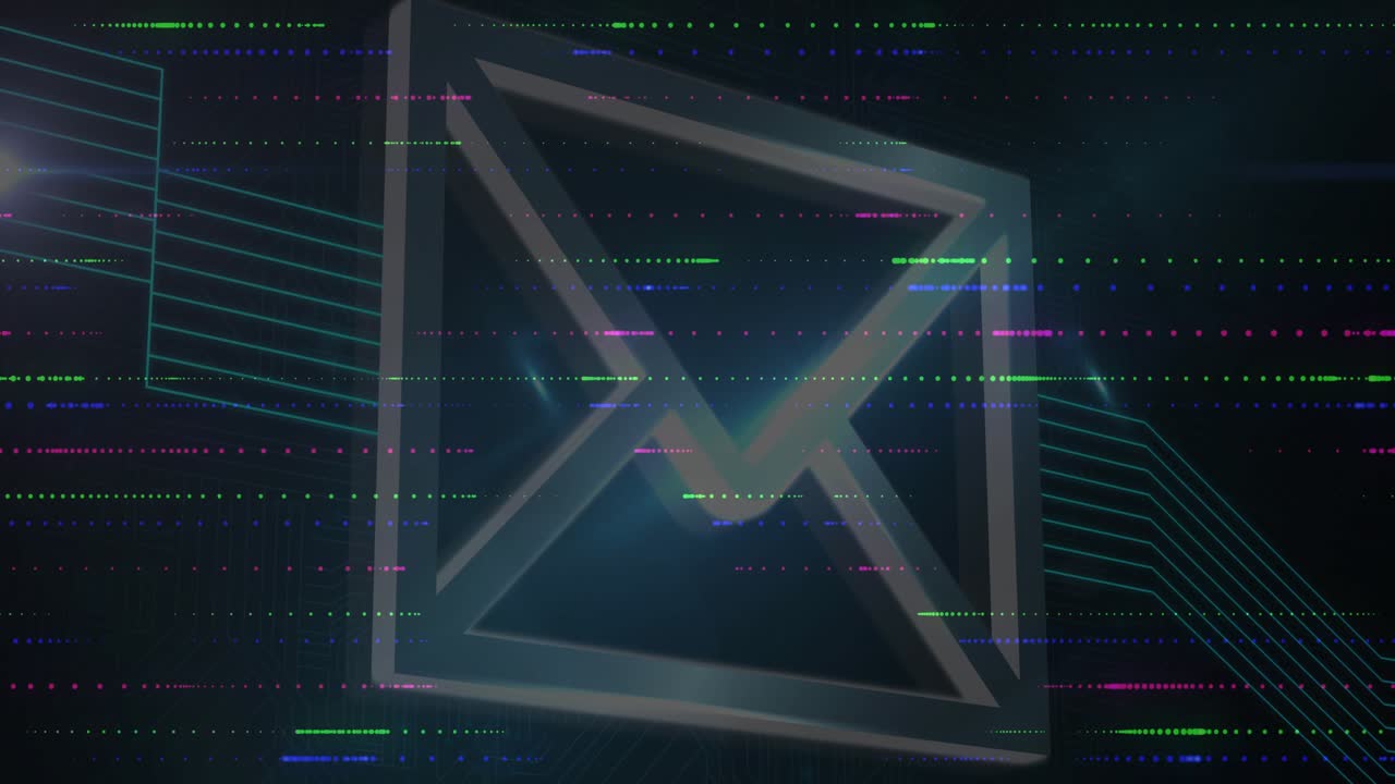 3D envelope emerging triggers glitching and circuit pulsing while rotating for secure data transfer