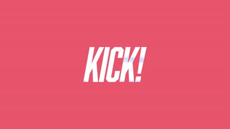 animation of kick text in white, over pink and purple capsule shapes on pink background