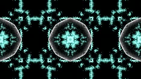 fondo decorativo de neón abstractamente adornado con bucles. caleidoscopio o mandala en 3d.