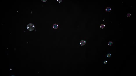 soap bubbles on black background