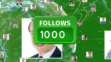 follow button and profile pictures