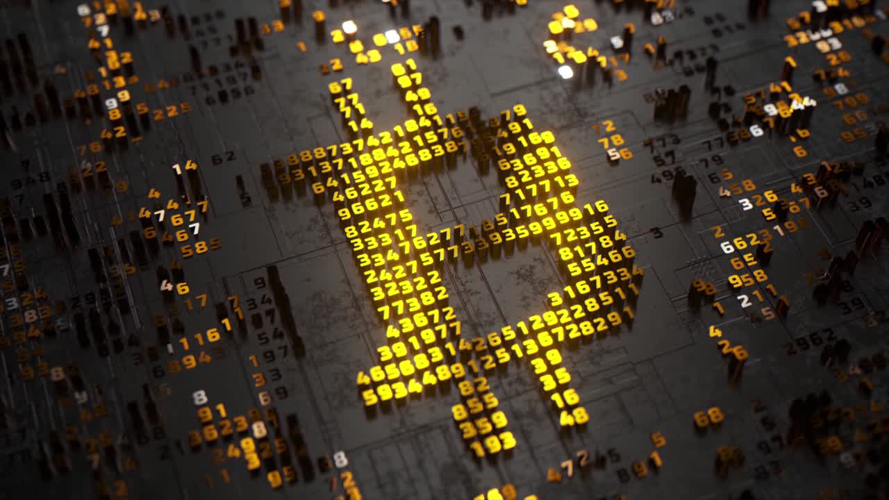 números digitales abstractos en la placa de circuitos